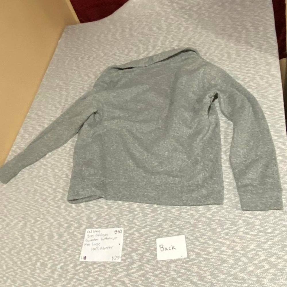 Old Navy Grey button up cardigan sweater jacket men large. SKU840 - Picture 8 of 8